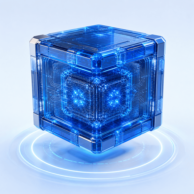 Luminous glass AI processor core